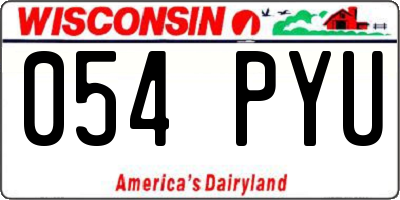 WI license plate 054PYU