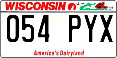 WI license plate 054PYX