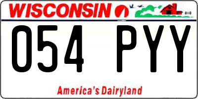 WI license plate 054PYY
