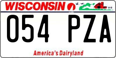WI license plate 054PZA