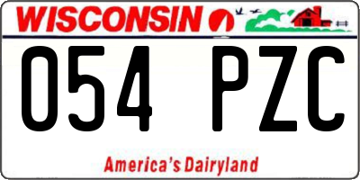 WI license plate 054PZC