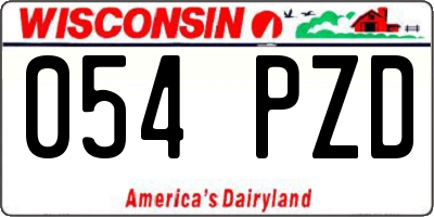 WI license plate 054PZD