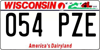 WI license plate 054PZE