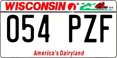 WI license plate 054PZF