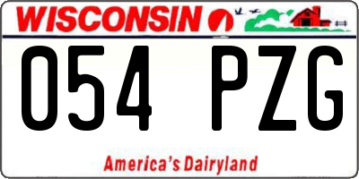 WI license plate 054PZG