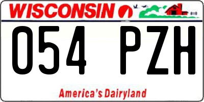 WI license plate 054PZH