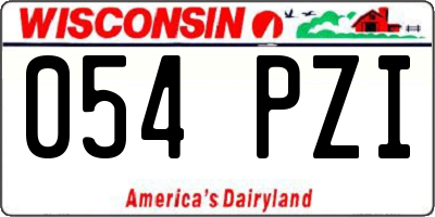 WI license plate 054PZI