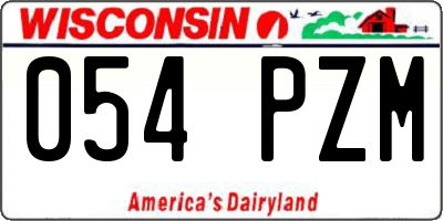 WI license plate 054PZM