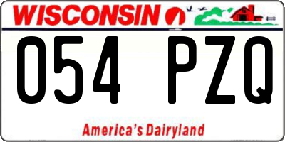 WI license plate 054PZQ