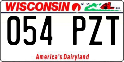 WI license plate 054PZT