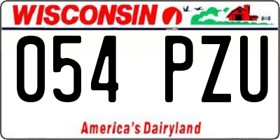 WI license plate 054PZU