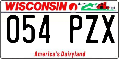 WI license plate 054PZX