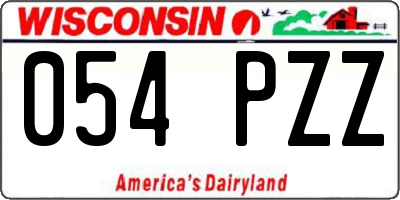WI license plate 054PZZ
