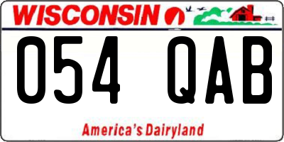 WI license plate 054QAB
