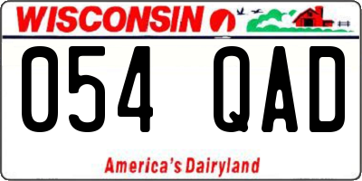 WI license plate 054QAD