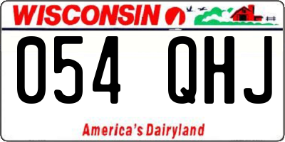 WI license plate 054QHJ