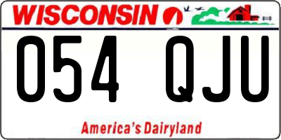 WI license plate 054QJU