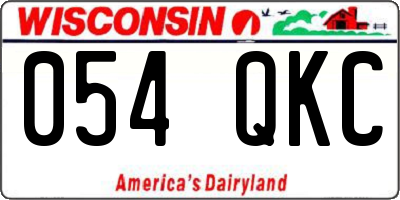 WI license plate 054QKC