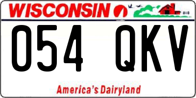 WI license plate 054QKV