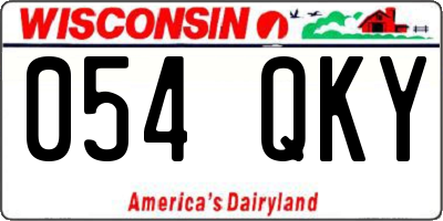 WI license plate 054QKY