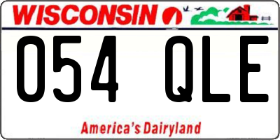 WI license plate 054QLE