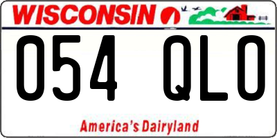 WI license plate 054QLO