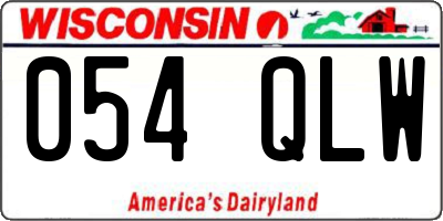 WI license plate 054QLW