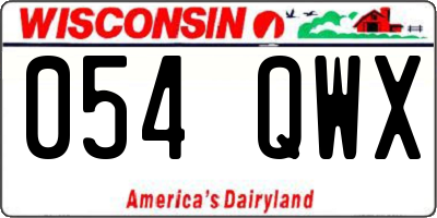 WI license plate 054QWX