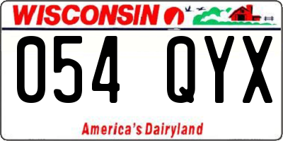 WI license plate 054QYX