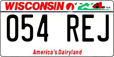 WI license plate 054REJ