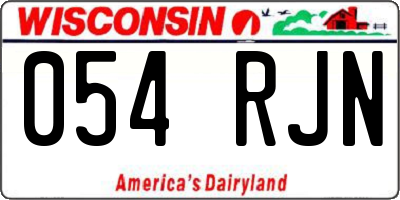 WI license plate 054RJN