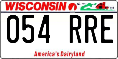 WI license plate 054RRE