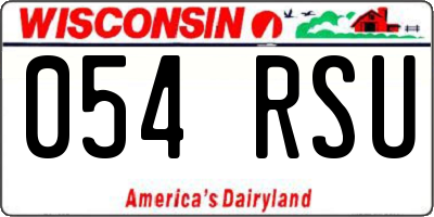 WI license plate 054RSU