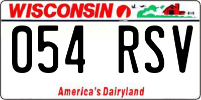 WI license plate 054RSV