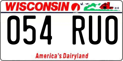 WI license plate 054RUO
