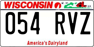 WI license plate 054RVZ