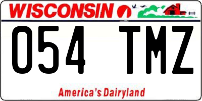 WI license plate 054TMZ