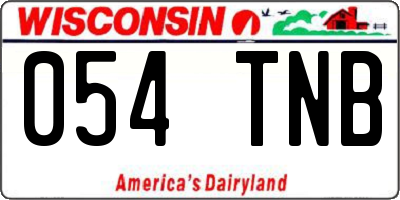 WI license plate 054TNB