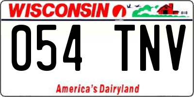 WI license plate 054TNV