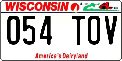 WI license plate 054TOV