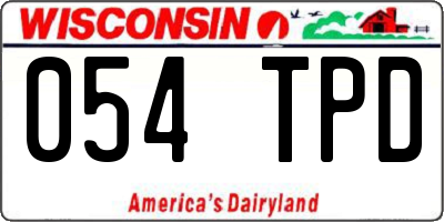 WI license plate 054TPD
