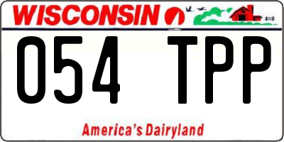 WI license plate 054TPP