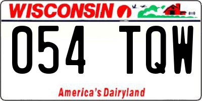 WI license plate 054TQW