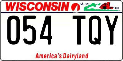 WI license plate 054TQY