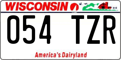 WI license plate 054TZR