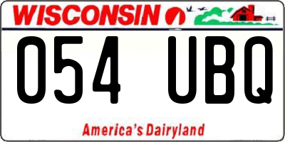 WI license plate 054UBQ