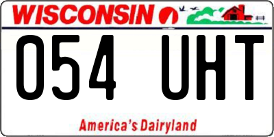 WI license plate 054UHT