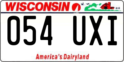 WI license plate 054UXI