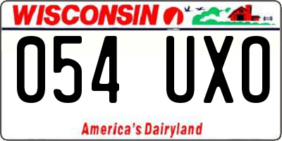 WI license plate 054UXO
