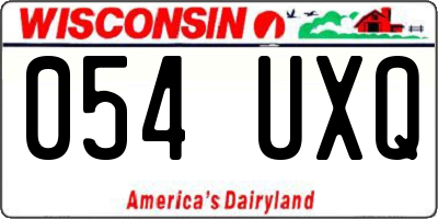 WI license plate 054UXQ